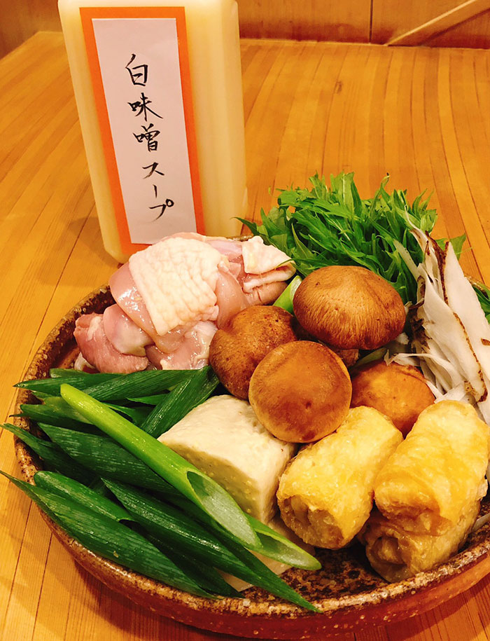 京丹波鶏の白味噌スープ鍋